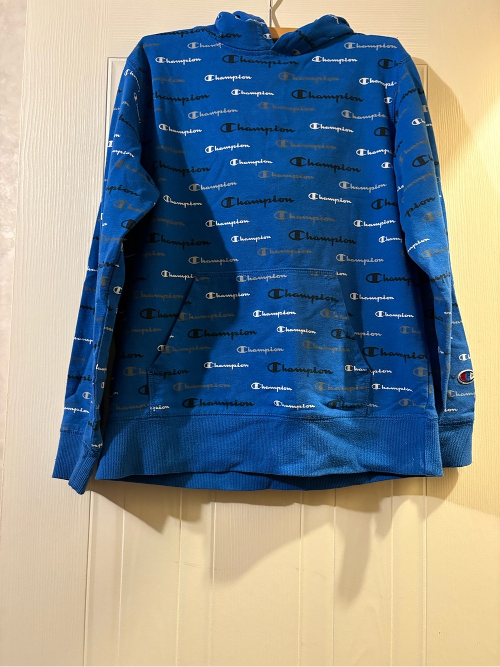 Champion Royal Blue Allover Logo Hoodie